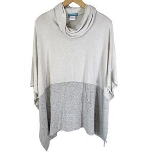 Ink + Ivy Wake & Wear Women's Colorblock Poncho Light Dark Gray Size Small